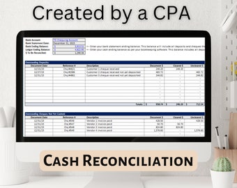 Professional Bank Cash Reconciliation Template