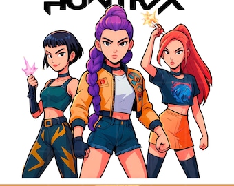 Kpop Demon Hunter PNG Clipart, Huntrix Digital Art (Digital Download)
