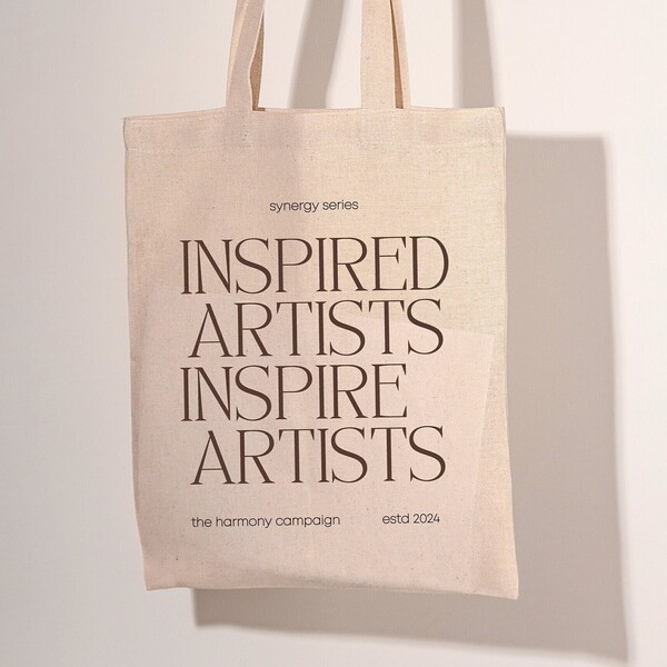 Modern Artsy Tote, Inspirational Music Canvas Bag -  Modern Minimalist Tote Bag, Unique Gift for Musician, Artistic Aesthetic Canvas Tote