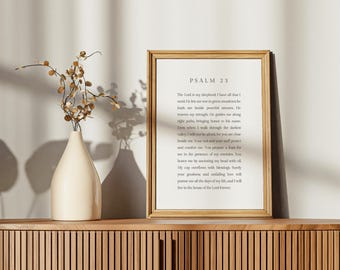 Psalm 23 Bible Verse Printable Wall Art, Christian Scripture Art, Digital Download, Faith Home Decor
