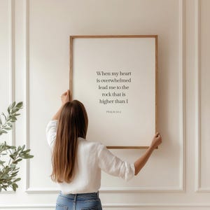 Psalm 61:2, Lead Me to the Rock that is Higher than I, Psalm Poster, Scripture Print