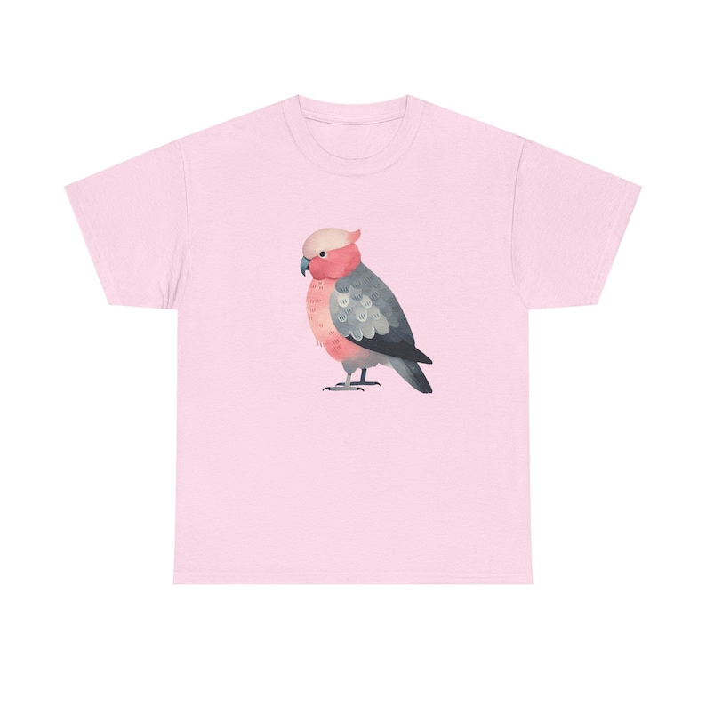 Galah Bird T-Shirt: Australian Nature Art, Unisex Heavy Cotton Tee image 5