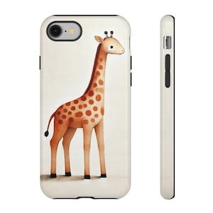 Custodia per telefono a forma di giraffa alta, custodie resistenti per gli amanti della natura, regalo per la fauna selvatica, protezione per animali carini, accessori per l'avventura