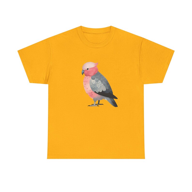Galah Bird T-Shirt: Australian Nature Art, Unisex Heavy Cotton Tee image 2