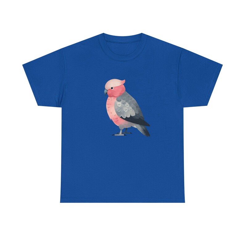 Galah Bird T-Shirt: Australian Nature Art, Unisex Heavy Cotton Tee image 3