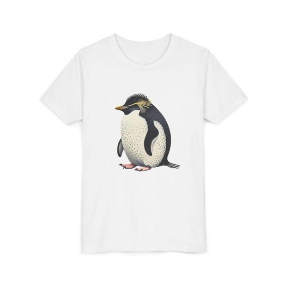 Southern Rockhopper Penguin Youth Tee Cute Animal Shirt for Kids