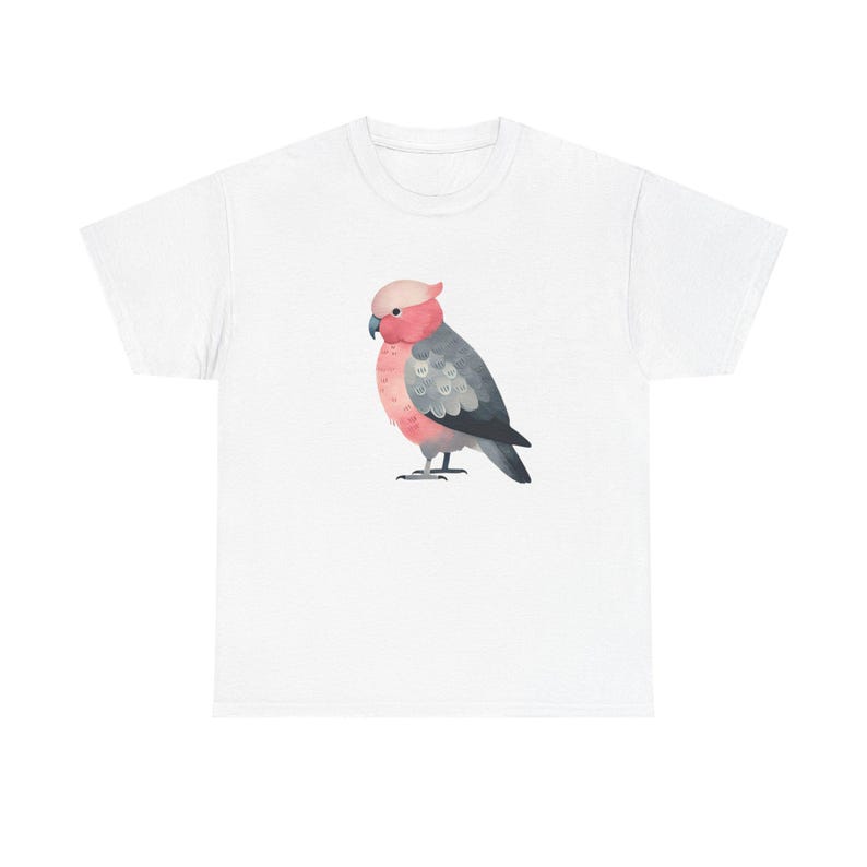 Galah Bird T-Shirt: Australian Nature Art, Unisex Heavy Cotton Tee image 1