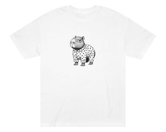 Capybara Unisex T-Shirt, Tiere & Meereswelt Illustrationen, Baumwolle T-Shirt, Casual Outing Wear, Naturbekleidung, einzigartig (PJ.15.1)