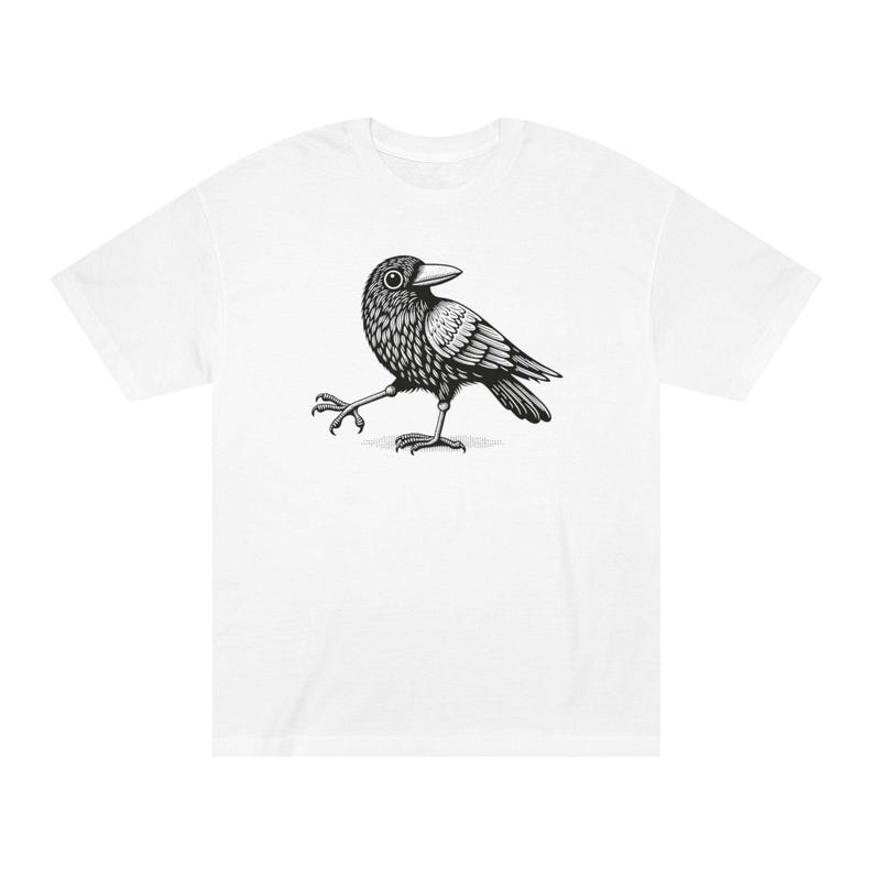 T-shirt en coton avec illustration d'oiseau - Unisexe image 1