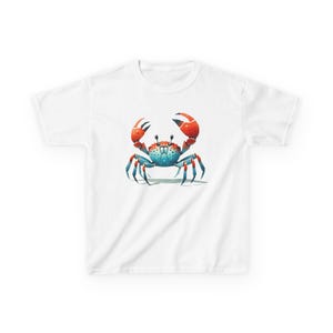 Crab Design Kids Tee: Fun Summer Outfit, Ocean Animal T-Shirt