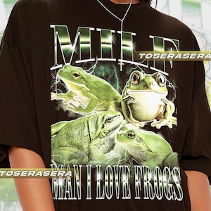 Frog Lover T-Shirt, Animal Graphic Tee, Funny Amphibian Shirt, Wildlife Nature Top, Green Frog Design