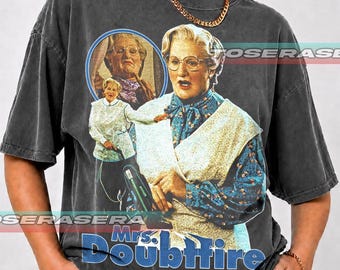 Mrs Doubtfire Unisex Softstyle T-Shirt, Robin Williams, Film Fan Geschenk, Klassisches Film T-Shirt, Lustiges Comedy Shirt