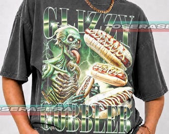Glizzy Gobbler T-Shirt – Funny Hot Dog Eating Graphic Tee, Foodie Novelty Shirt FD