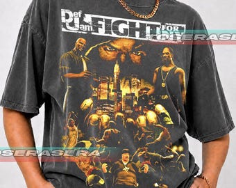 Def Jam Fight For NY T-Shirt, Hip Hop Gamer Apparel, Vintage Video Game Tee (Graphite) FD