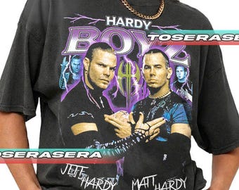 Camiseta de lucha libre, camiseta gráfica de campeones del equipo Hardy Boyz, regalo para fanáticos de la lucha libre, ropa de lucha libre, camiseta deportiva, camiseta de campeones de parejas HA FD