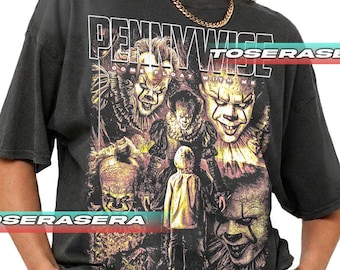 Pennywise T-Shirt, Clown Horror Shirt, Stephen King Fan Gift, Scary Movie Tee, Unisex Softstyle Top, Halloween Costume Apparel