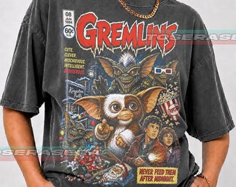 Gremlins Movie Tee | Retro Horror Graphic Shirt (Graphite) YS