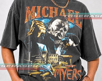 Michael Myers Film Unisex Softstyle T-Shirt, Horrorfilm T-Shirt, Halloween Grafik Shirt, Scary Film Merch, Klassische Kino Kleidung