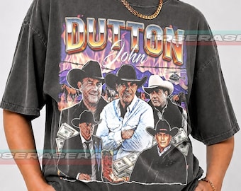 John Dutton Vintage Unisex T-Shirt – 90s Tv Shows Graphic Tee for Yellowstone Fans, Retro Movie Star Shirt, Western Aesthetic Gift BK