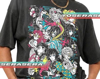Dämonentöter All Hashiras T-Shirt | Anime Figuren Collage TNGN