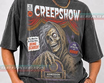 Creepshow Horror Movie Tee | Retro Cult Graphic Shirt (Graphite) YS