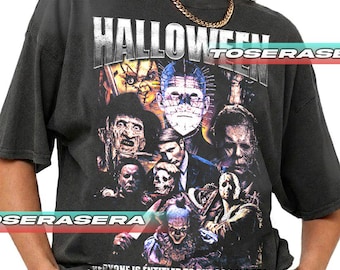 Halloween Movies Unisex T-Shirt, Spooky Shirt, Scary Tee, Horror Film Apparel, Creepy Movie Lover Gift