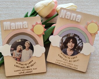 Personalizado, imán de fotos para nevera, imán de marco de fotos personalizado, imán de fotos de mamá, marco de fotos tamaño billetera, regalo para la abuela, regalo del día de la madre