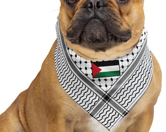 Keffiyeh Bandana, Pet Keffieh, Palestine Flag Scarf, Palestine Pet Collar, Dog Cat Keffieh, Keffiyeh Scarf