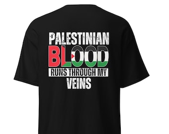 Palestinian Blood Runs Through My Vains T-shirt, Palestinian T-shirt, Palestine tee, Free Palestine, Palestinian Owned, Proud Palestinian