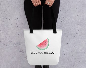 Palestine Symbol Tote Bag - "This is Not A Watermelon" - Eco-Friendly, Reusable Shopping Bag, Unique Palestine Gift