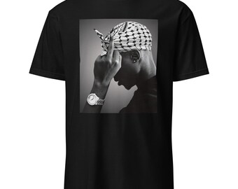 Keffieh camiseta unisex de manga corta, camiseta kuffiyah, camisa keffiyeh, camiseta palestina, camisa palestina gratis, 2pac, tupac Palestina