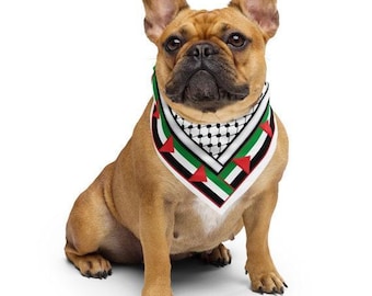 Keffiyeh Bandana, Pet Keffieh, Palestine Flag Scarf, Palestine Pet Collar, Dog Cat Keffieh, Keffiyeh Scarf