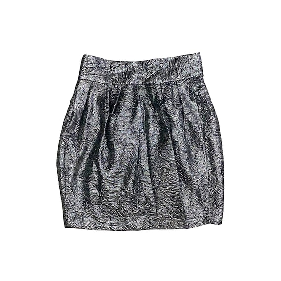 Isabel Marant Pour H M Minijupe portefeuille Argent metallise scintillant or Laine et soie Taille US 4 Occasion Etsy France