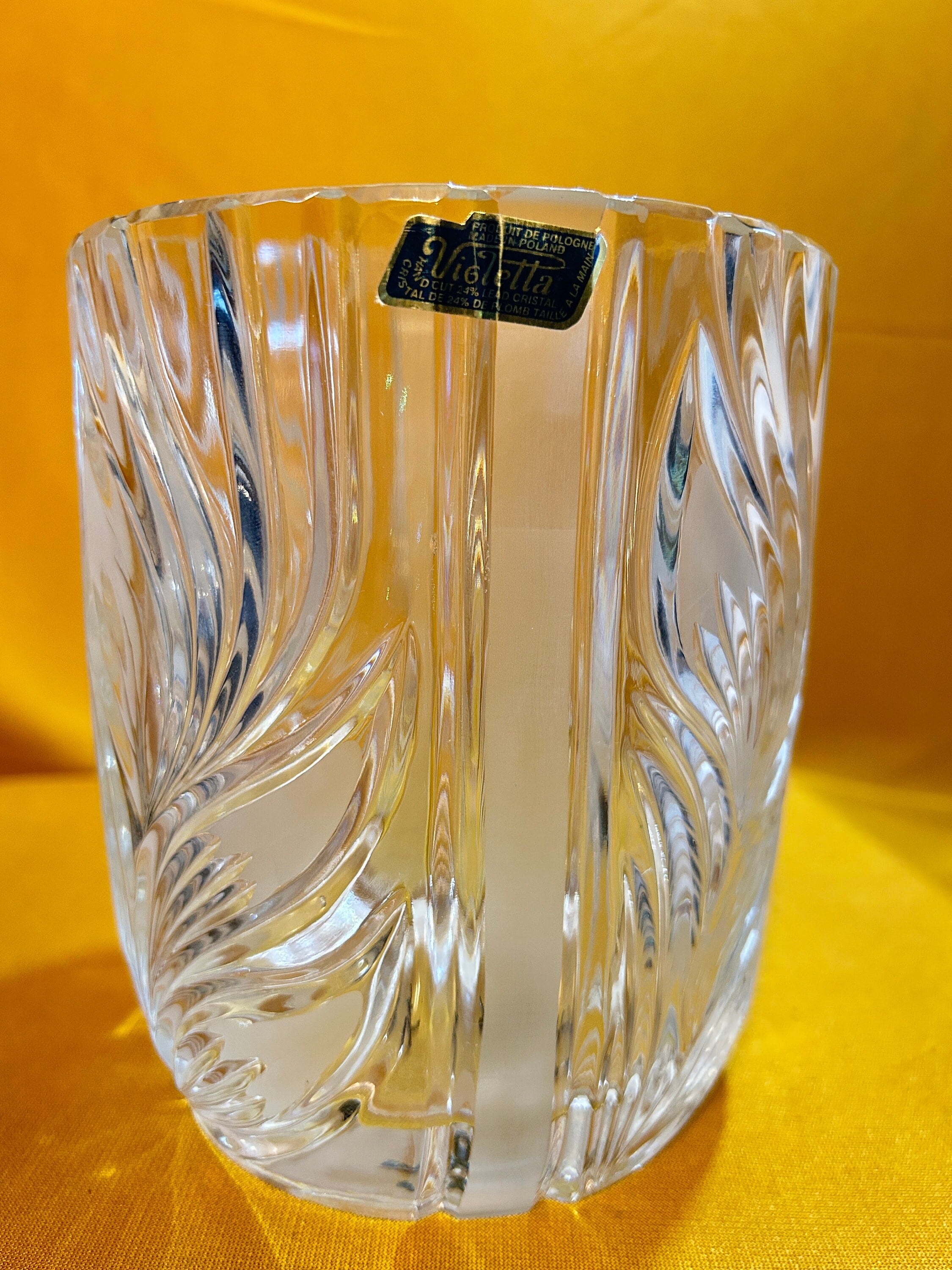 ポーランド製 Violetta クリスタルガラス 花瓶 ボール型 ビオレッタ