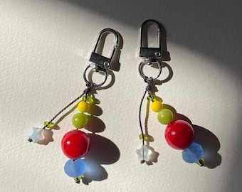 Llavero de estrella de la suerte, dije de seta para bolso, dije kawaii para cremallera de bolso