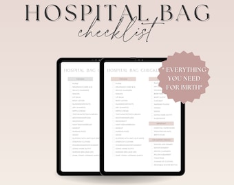 Hospital Bag Checklist: New Mom Essentials (Digital Download)