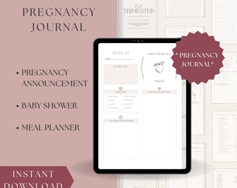 Journal complet de grossesse : suivi du trimestre, plan de naissance (téléchargement numérique)