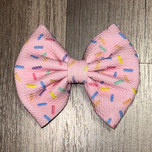 Sprinkles hair bow, birthday  bow for girls, Fabric Bow, Baby Headband