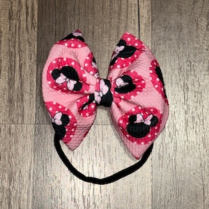 Minnie Mouse  Hair Bow, Fabric Bow, Baby Headband