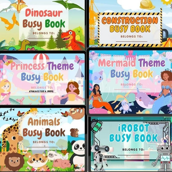 6 Theme Busy Book Template Bundle (PLR)