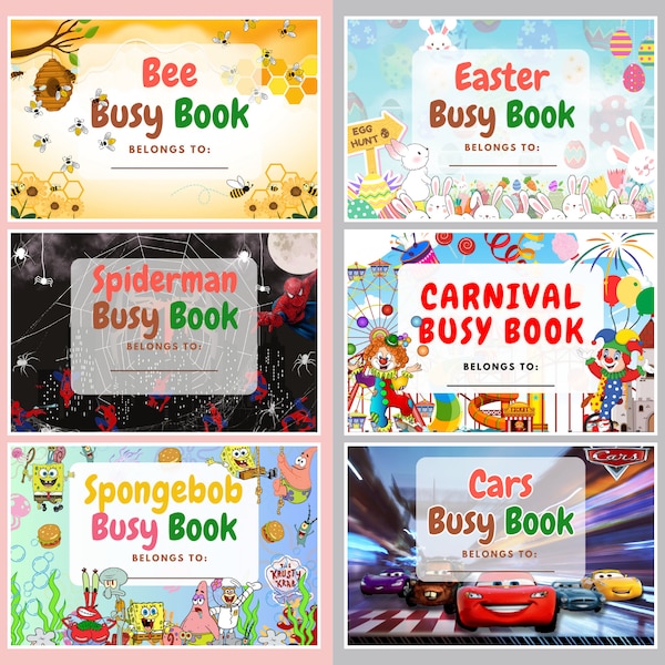6 Theme Busy Book Template Bundle 2 (PLR)