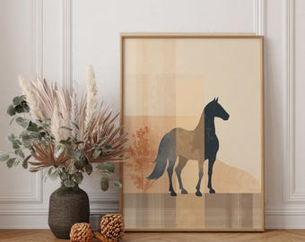 Pferdesport, Pferde Illustration, Cottagecore Decor, Geschenk für Pferdeliebhaber