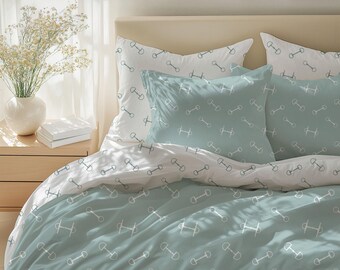 Equestrian style Duvet Set, Jockey design bedroom, Gift for horse lover, Boys room decor