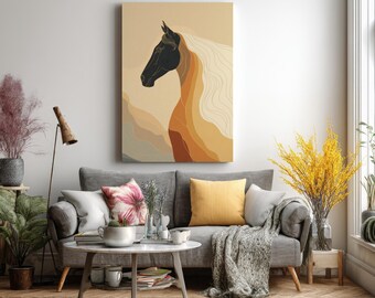Equestrian Wall Art, Equine Print, Minimalist Equestrian Decor, Gift for horse lover