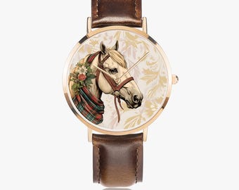 Floral Horse Theme Watch, Water Resistant , horse lover gift