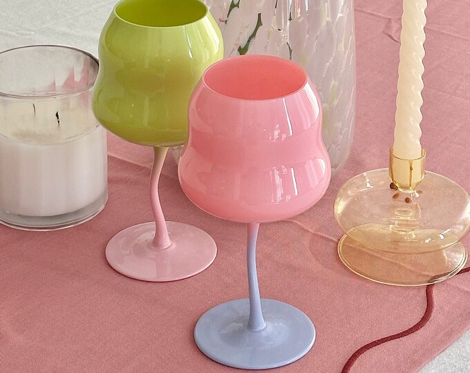 Organic Pastel Wine Glasses