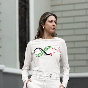 Palästina T-Shirt, Frauen Palästina Shirt, Infinity T-Shirt, Frieden Shirt, Freies Palästina Shirt, Frieden Shirt, Baumwolle T-Shirt
