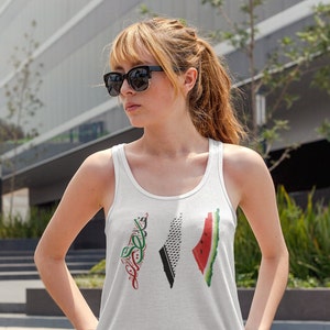 Palästina-Karten-Racerback-Tank-Top, Frauen-Palästina-Shirt, Keffiyeh-Tank-Top, Menschenrechte-Shirt, Shirt, Palästina-Tank-Top, Friedensshirt