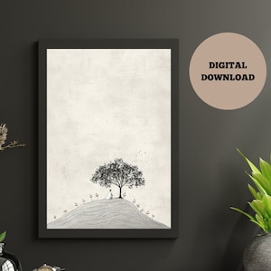 Faith as Small as a Mustard Seed Can Move Mountains Digital Download, Parable of the Mustard Seed Printable Wall Art, Jesus Bible Art Sketch