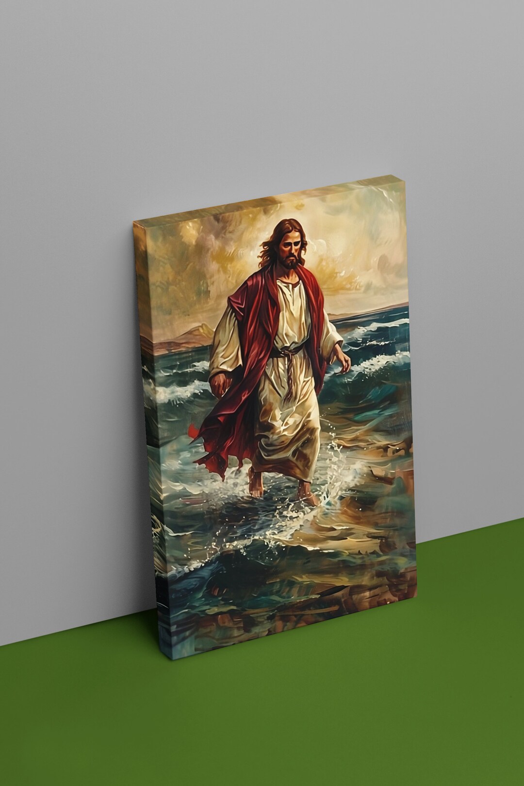 Jesus Walks on Water Canvas Wall Art, Religious Christian Home Decor ...